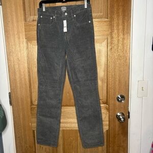J. Crew women’s Gray Corduroy Straight Jeans size 28T